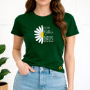Camiseta Feminina Verde Flor Eu Sou Filha De Deus 