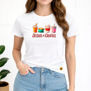 Camiseta Feminina  Branca Jesus & Coffee