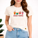 Camiseta Feminina Off White Jesus & Coffee