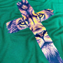 Camiseta Masculina Verde Cruz Leão Dourado