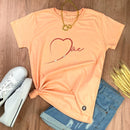 Camiseta Feminina Salmão Mãe coração