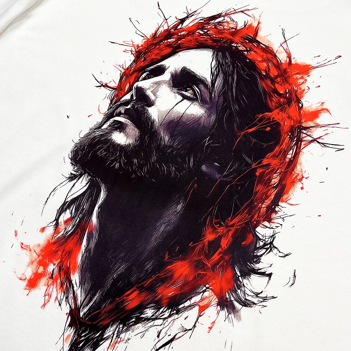 Oversized Off White Full Jesus Chorou