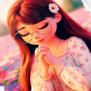 T-Shirt Infantil Vermelha Garota Flor Orando