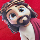 T-Shirt Infantil Vermelha Jesus Desenho