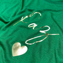 T-Shirt Infantil Verde Paz Coração Dourado