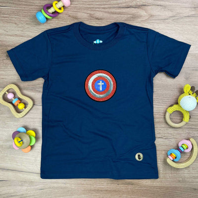 T-Shirt Infantil Azul Escudo Cruz