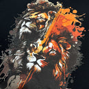 Moletom Canguru Com Capuz Preto Dois Leões