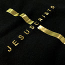 Moletom Preto Cruz Dourada Jesus Cristo