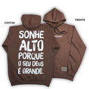 Moletom Canguru Com Capuz Marrom Sonhe Alto