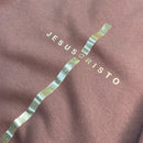 Moletom Marrom Cruz Dourada Jesus Cristo