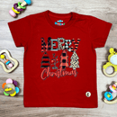 T-Shirt Infantil Vermelha Merry Christmas Árvore