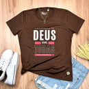 Camiseta Feminina Marrom Deus Sobre Todas As Coisas