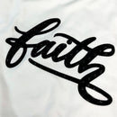 Camiseta Masculina Branca Aplique Faith