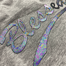 Camiseta Masculina Cinza Aplique Blessed