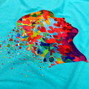 Camiseta Feminina Turquesa Coração Pensamento