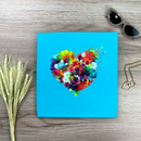 Camiseta Feminina Turquesa Coração Flor