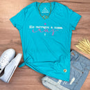 Camiseta Feminina Turquesa Ele Carregou A Nossa Cruz