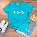 Camiseta Feminina Turquesa J.E.S.U.S