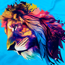 Camiseta Feminina Turquesa Leão