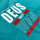 Camiseta Feminina Turquesa Deus Sobre Todas As Coisas