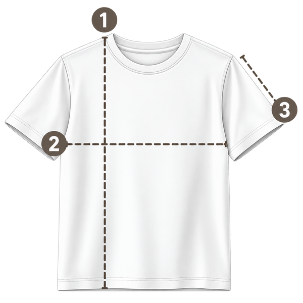 Guia visual de medidas — Camiseta Infantil
