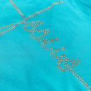 Camiseta Feminina Turquesa Jesus Strass