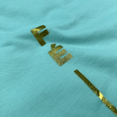 Camiseta Feminina Verde Menta Fé Listra Dourado