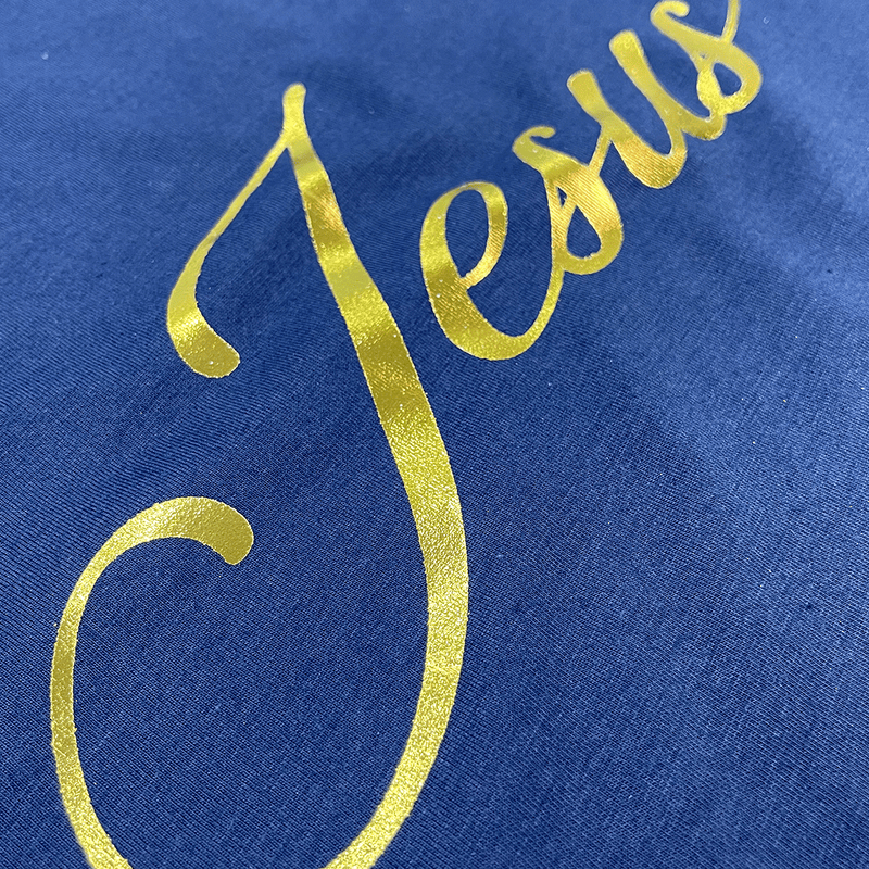 Camiseta Feminina Azul Jesus Dourado