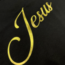 Camiseta Feminina Preta Jesus Dourado