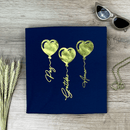 Camiseta Feminina Azul Coração Paz Amor Dourado