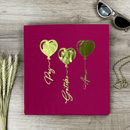 Camiseta Feminina Pink Coração Paz Amor Dourado