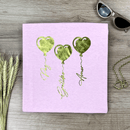 Camiseta Feminina Rosa Coração Paz Amor Dourado