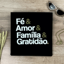 Camiseta Feminina Preta Fé & Amor Dourado