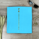 Camiseta Feminina Turquesa Fé Listra Dourado