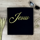 Camiseta Feminina Preta Jesus Dourado