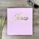 Camiseta Feminina Rosa Jesus Dourado