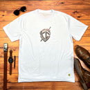 Camiseta Masculina Branca Escudo Fé