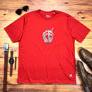 Camiseta Masculina Vermelha Escudo Fé