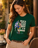 Camiseta Feminina Verde Brasil Feliz é a Nação