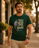 Camiseta Masculina Verde Brasil Feliz é a Nação