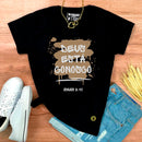 Camiseta Feminina Preta Deus Está Conosco