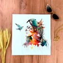 Camiseta Feminina Branca Mulher Pássaros