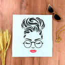 Camiseta Feminina Branca Mulher De Óculos