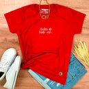 Camiseta Feminina Vermelha Antes De Tudo, Ore.