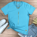 Camiseta Feminina Turquesa Fé Listra Dourado