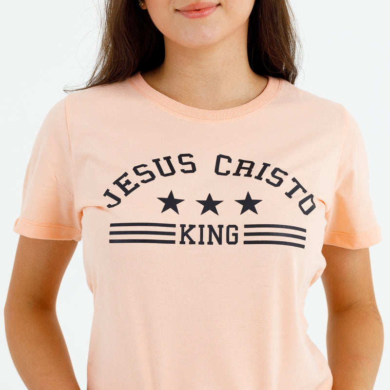 Camiseta Feminina Salmão Jesus Cristo King