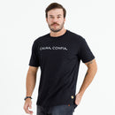 Camiseta Masculina Preta Calma, Confia.