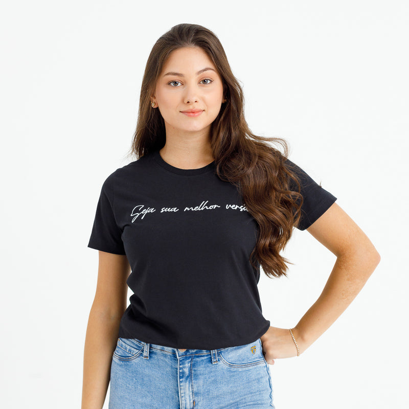 Camiseta Feminina Preta Seja sua melhor versão