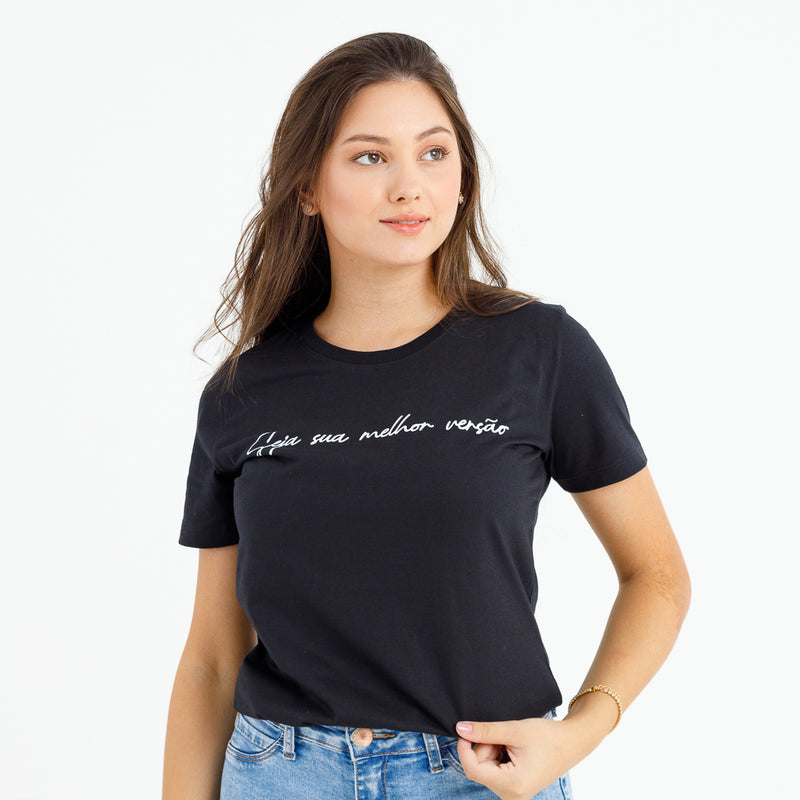 Camiseta Feminina Preta Seja sua melhor versão