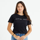 Camiseta Feminina Preta Eis-me aqui